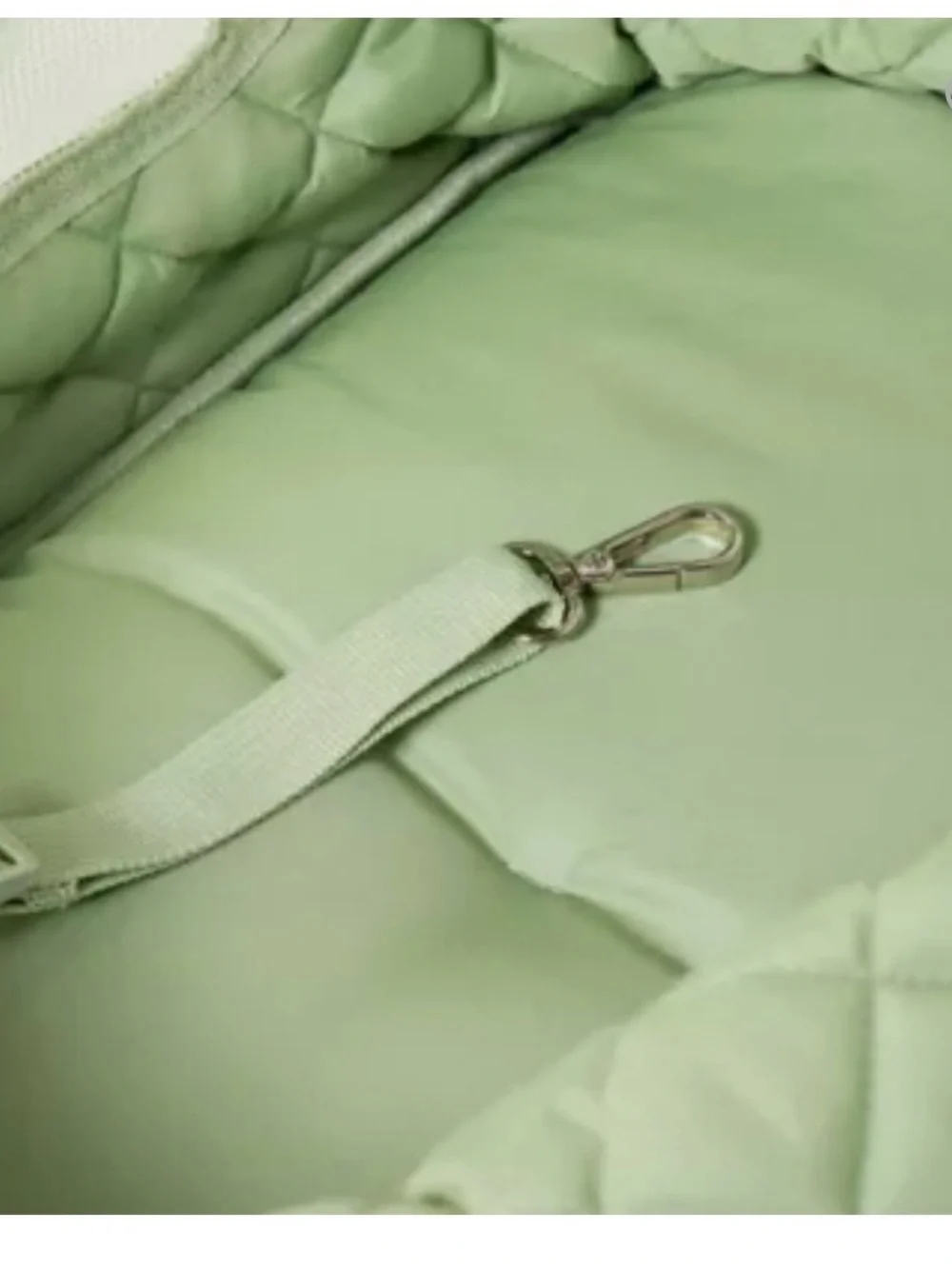 Quilted Light Green Pet Carrier Tote for Small Dogs and Cats